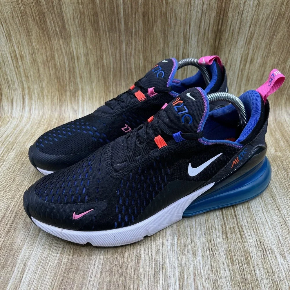 Nike Air Max 270 Men's Size 9.5 Black Astronomy Blue Shoes Sneakers DC1858-001